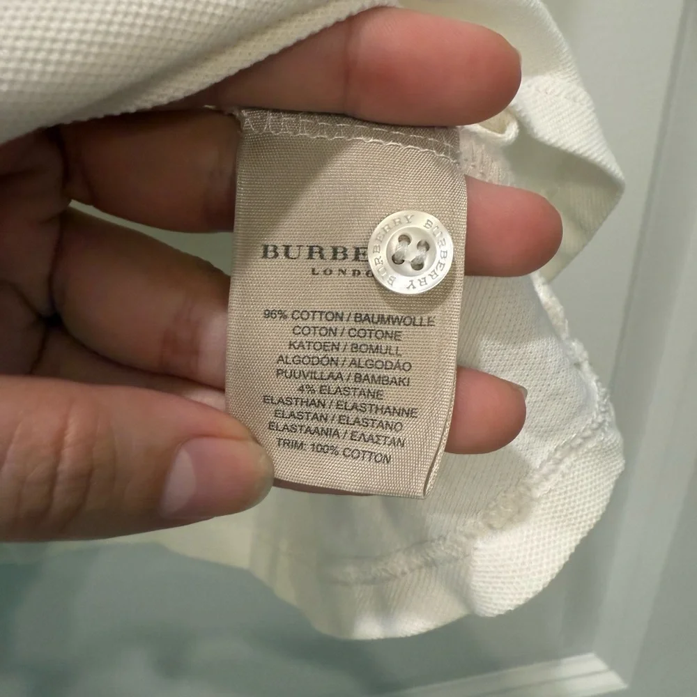 Burberry London white polo classic check print plaid - Picture 5 of 6